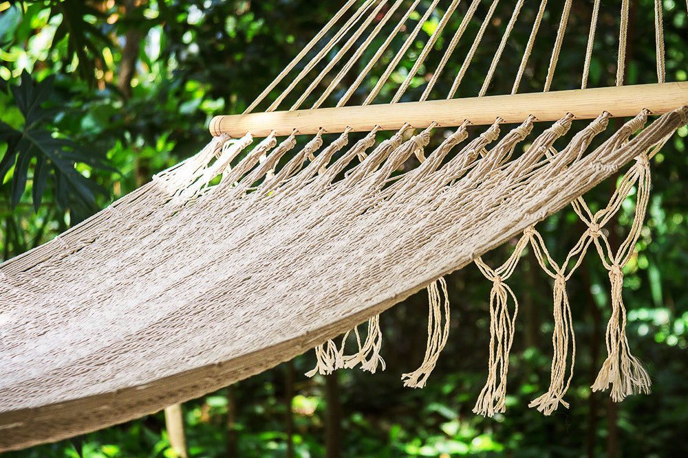 Cream Shore — Resort Fringe (Queen Outdoor Cotton)n Resort Hammock With Fringe in Cream Colour