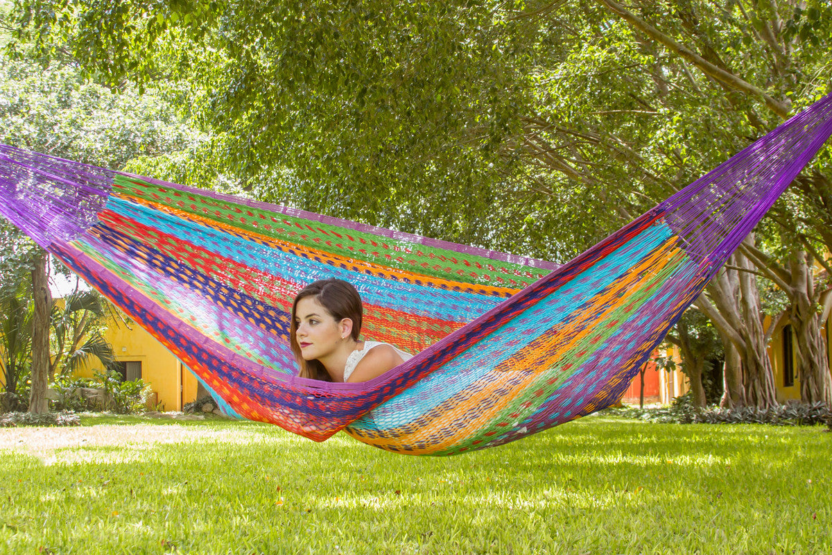 Colorina Sunset — Queen Outdoor Cotton Mexican Hammock