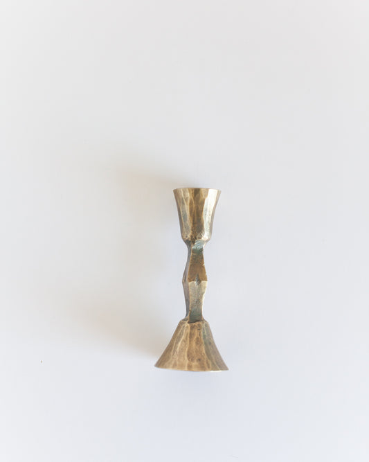 Low Diamond Hand-Forged Iron Candleholder – Brass