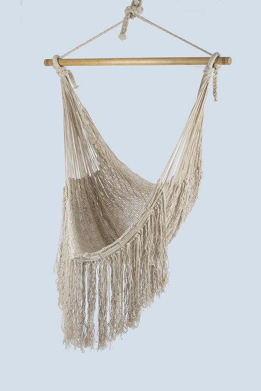 Ivory Fringe — Cotton Rope Hammock Swing